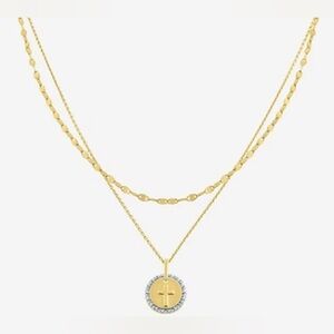 NEW - 2-pc. Diamond Accent Necklace Set in 14K Gold Over Silver
